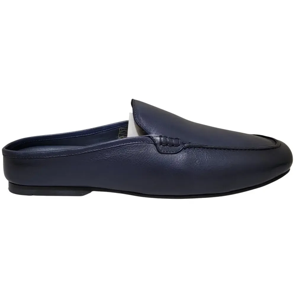 Carlos Santana Men Planeo Slides Slip On Mules Size US 10 Navy Blue Leather